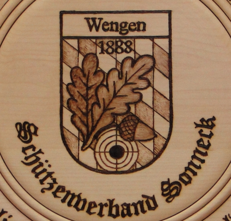 Das Wappen des Gastgebers, der Schützenverein Wengen