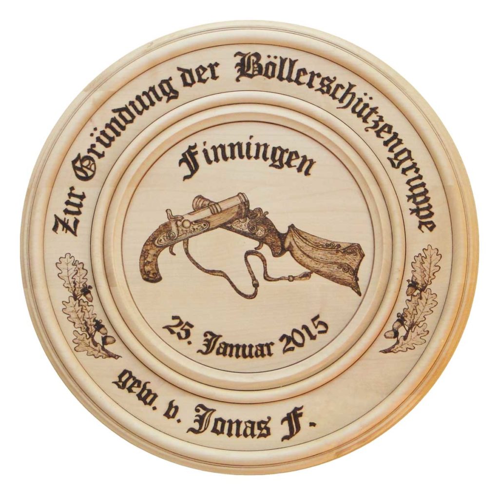 finninger-boellerschuetzenscheibe-1024x1015 Die Geschichte einer Böllerschützengruppe