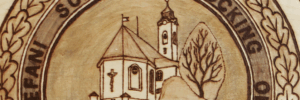 Das Motiv der Scheibe für die Feuerwehr: Das Wappen der Stefani Schützen Söcking OBB.